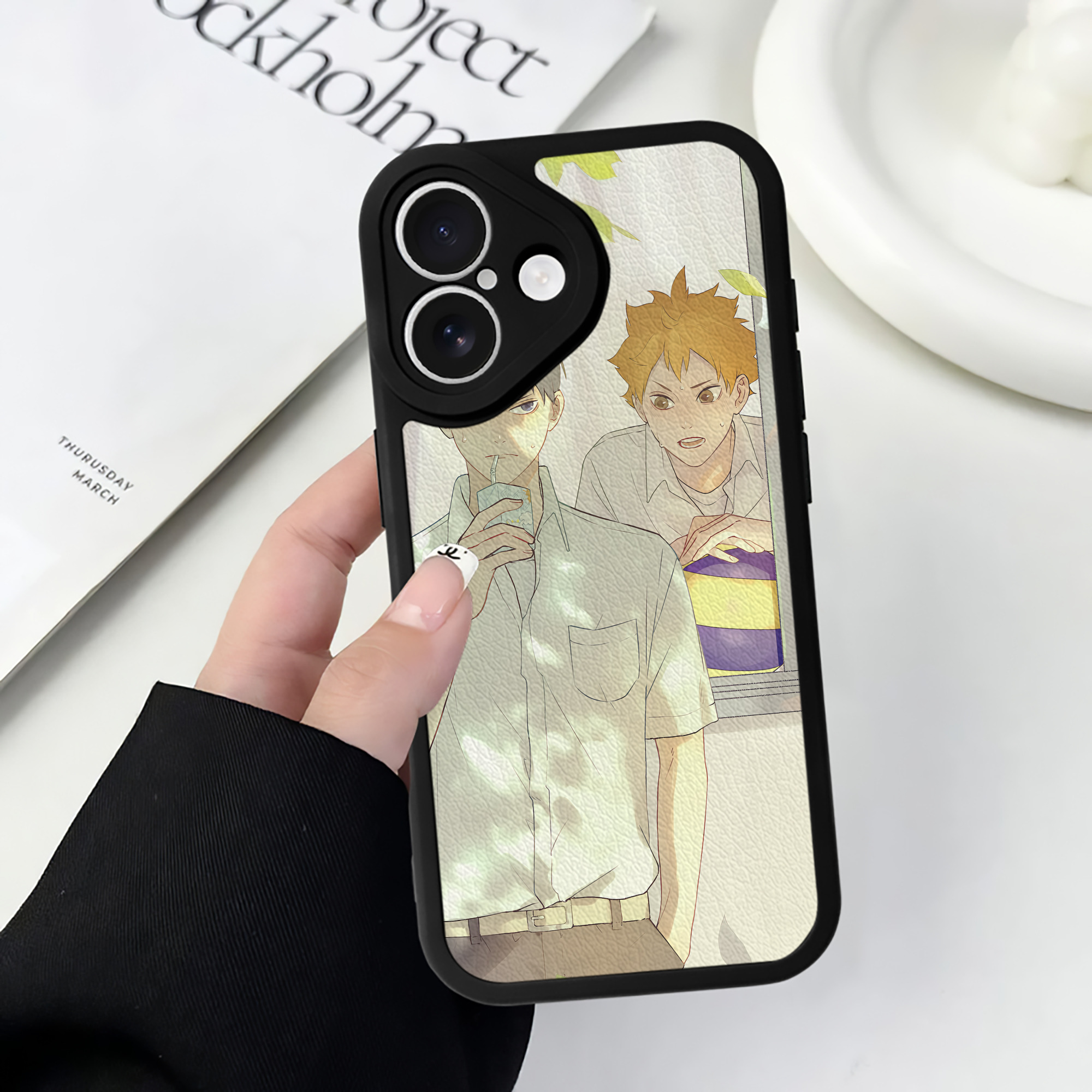 （画像用） ハイキュー!! Haikyu!! 【iPhone 16シリーズ対応】シリコンスマホケース（レザー調） 材質：シリコン